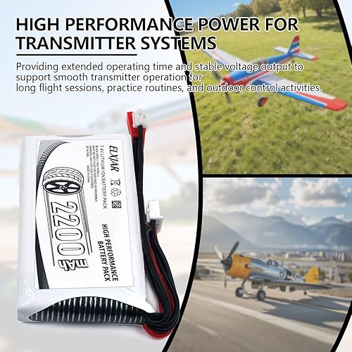 Miniatura 5 de Paquete de 2 baterías LiPo de 7.4V 2200mAh 8C 2S con enchufe JST y cargador de equilibrio B3 para transmisor Spektrum DX6e DX6 mando a distancia