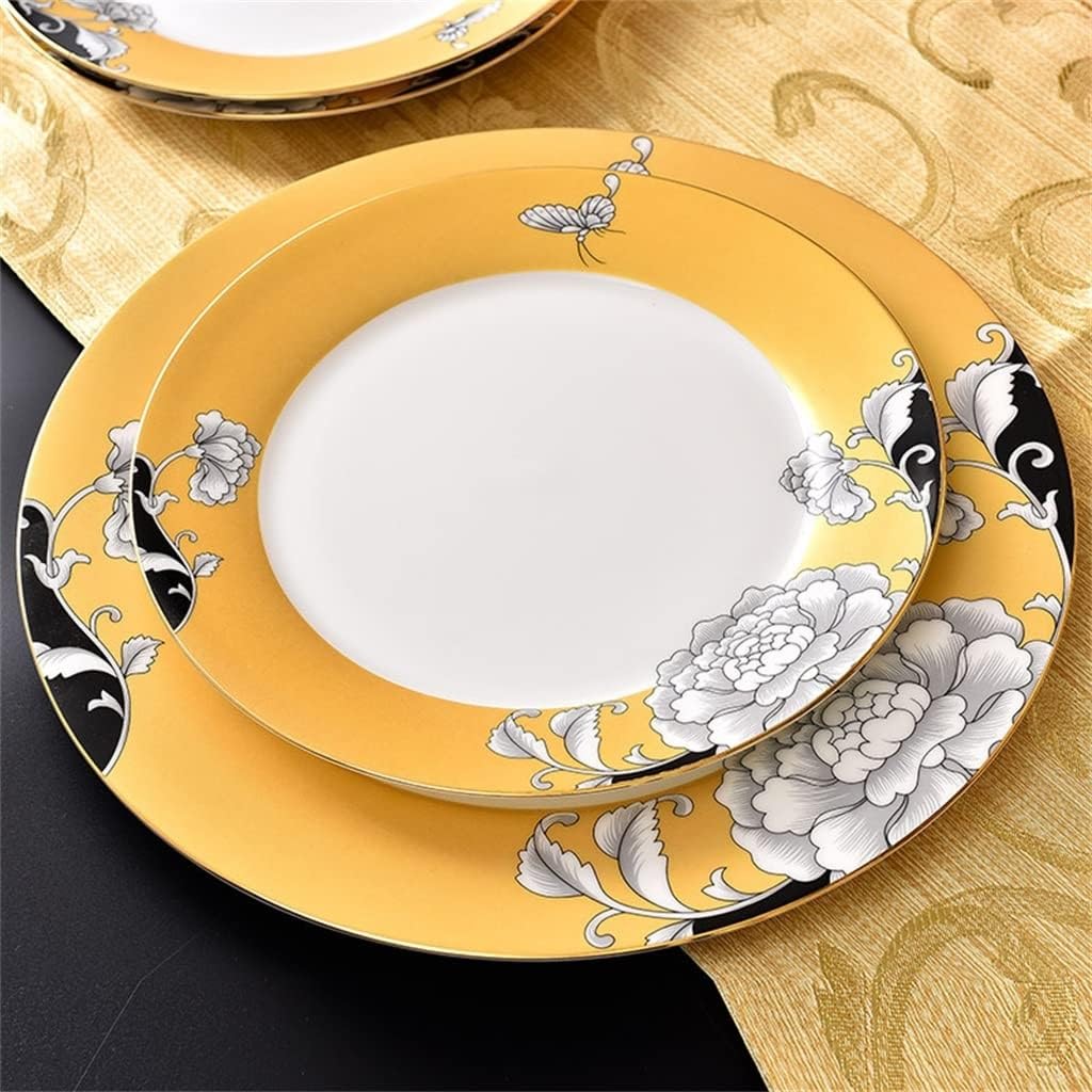 Zestaw zastawy stołowej z porcelany kostnej z pałeczkami, miską, talerzem i spodkiem w stylu vintage