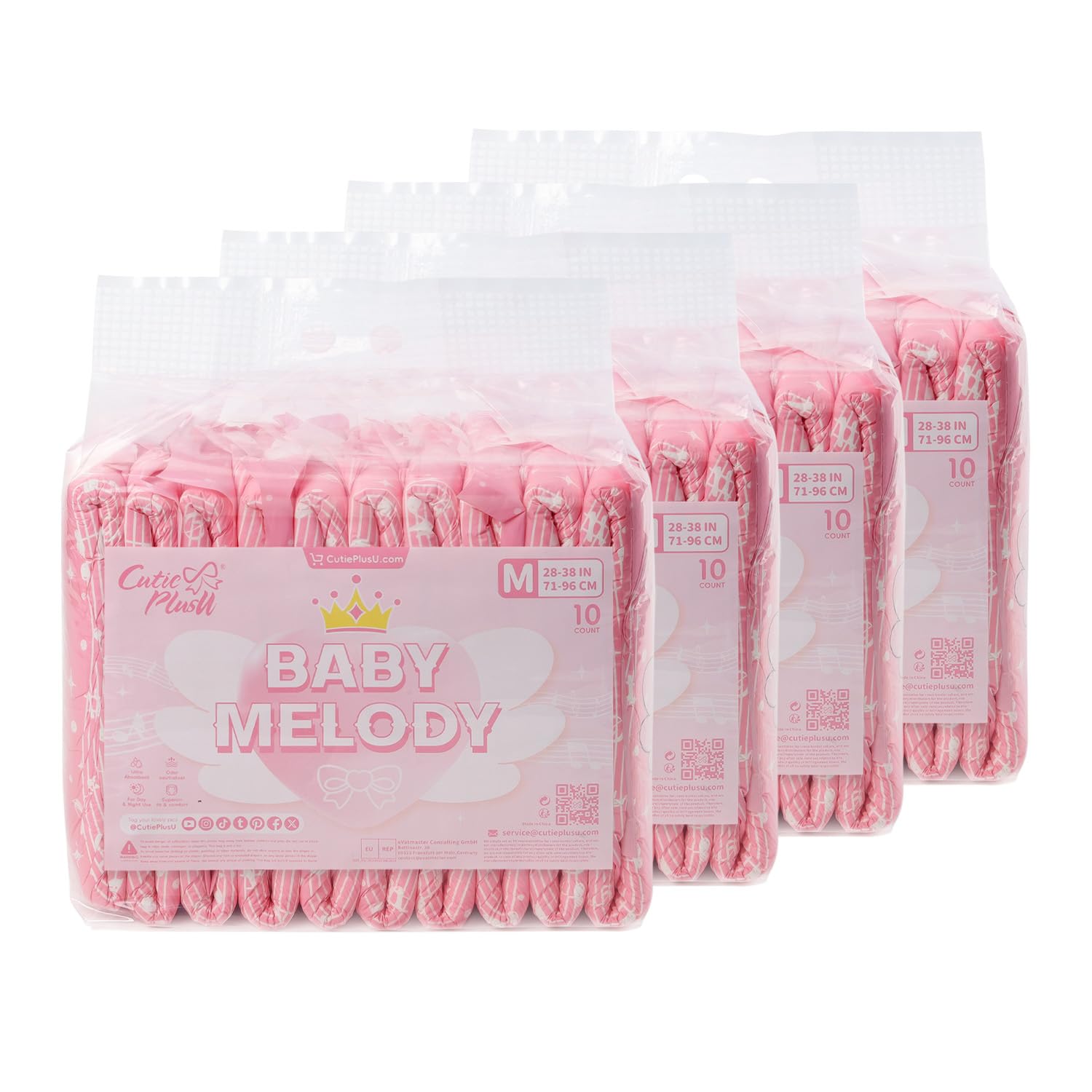 CutiePlusU 40 pañales para adultos fuerte succión nocturna – Pequeño músico (M 28"-38")