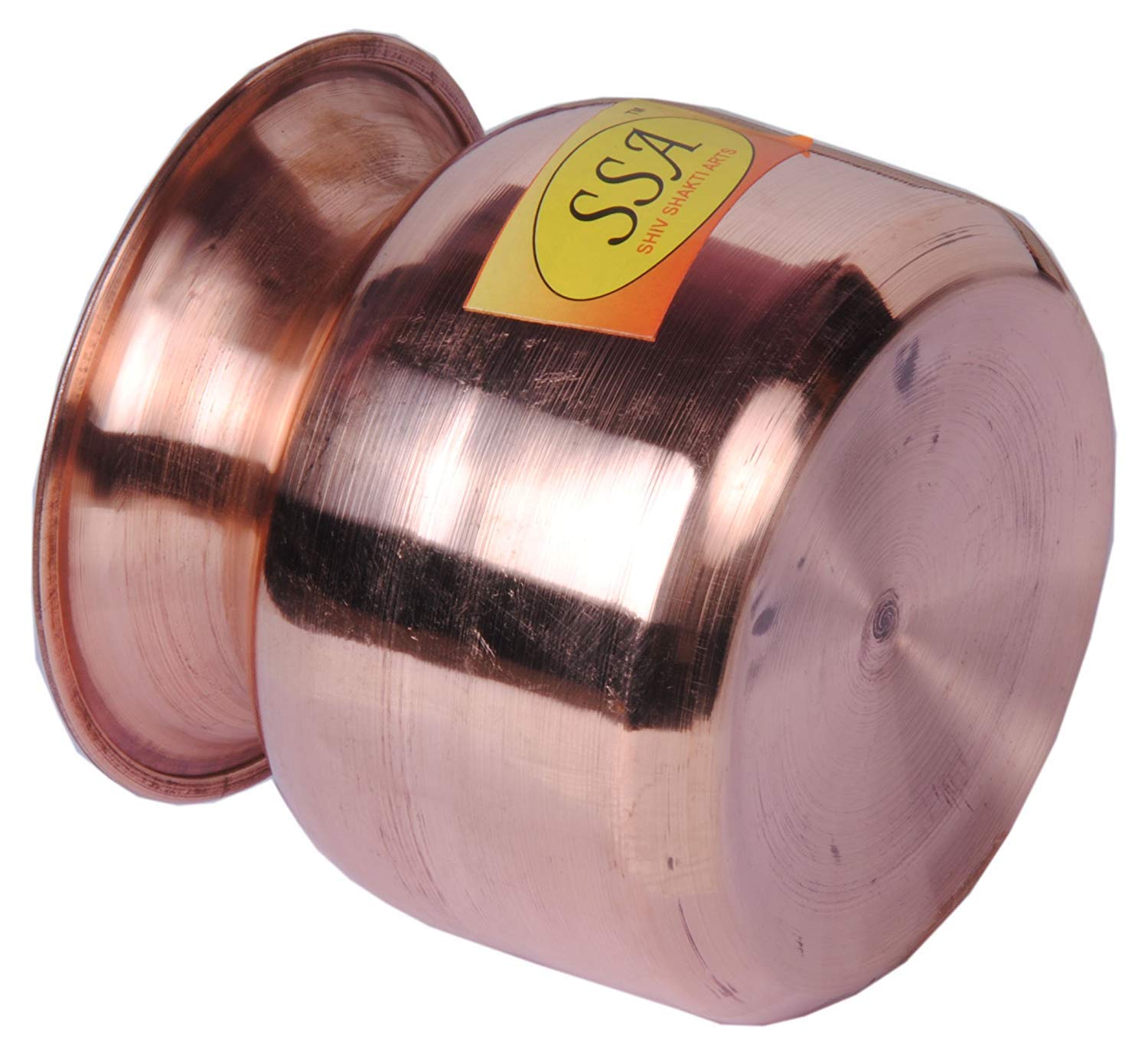 SHIV SHAKTI ARTS Copper Lota Kalash Pot with flat base|600 ML | Used as Poojan Worship Home Temple Garden Storage Water Beneficial for Health Diwali Laxmi Ganesh Pooja - Image 3 thumbnail