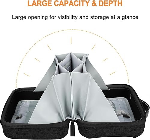 Miniatura 5 de LEFORZ Organizador de electrónica de carcasa dura para viajes, bolsa organizadora de accesorios electrónicos, estuche de transporte para cable,