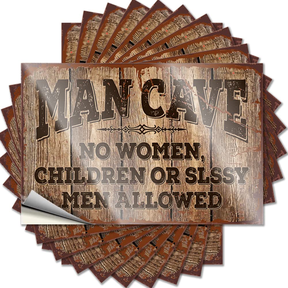Plastic Funny Sticker Aesthetic Decals, Camper Accessories for Outside Cute Pattern Design for Farmers Notebook | Hard Removable Vinyl Man Cave Rules(8X12CM)