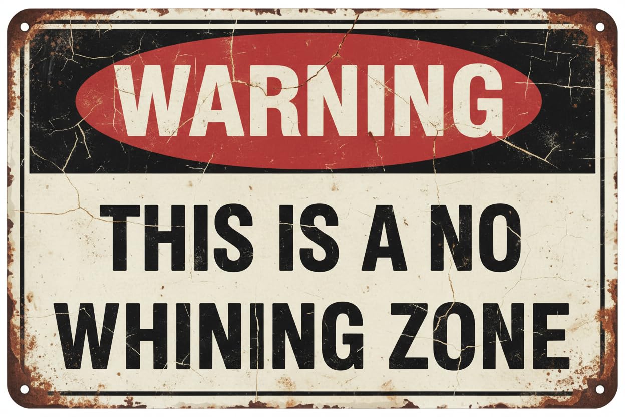 Funny Sarcastic Metal Tin Sign Wall Decor Man Cave Bar Mancave Warning This Is A No Whining Zone Vintage Signs Aluminum Plates Printed