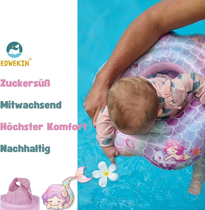 EDWEKIN Úszógyűrű Bébi Úszósegítség 6 Hónapos Kisgyermekeknek 3 Éves Korig