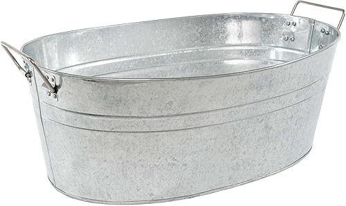 Miniatura 9 de Simple Elements - Bañera galvanizada para bebidas de 2.5 galones, cubo de hielo multifuncional, bañera de bebidas para fiestas, eventos y decoración