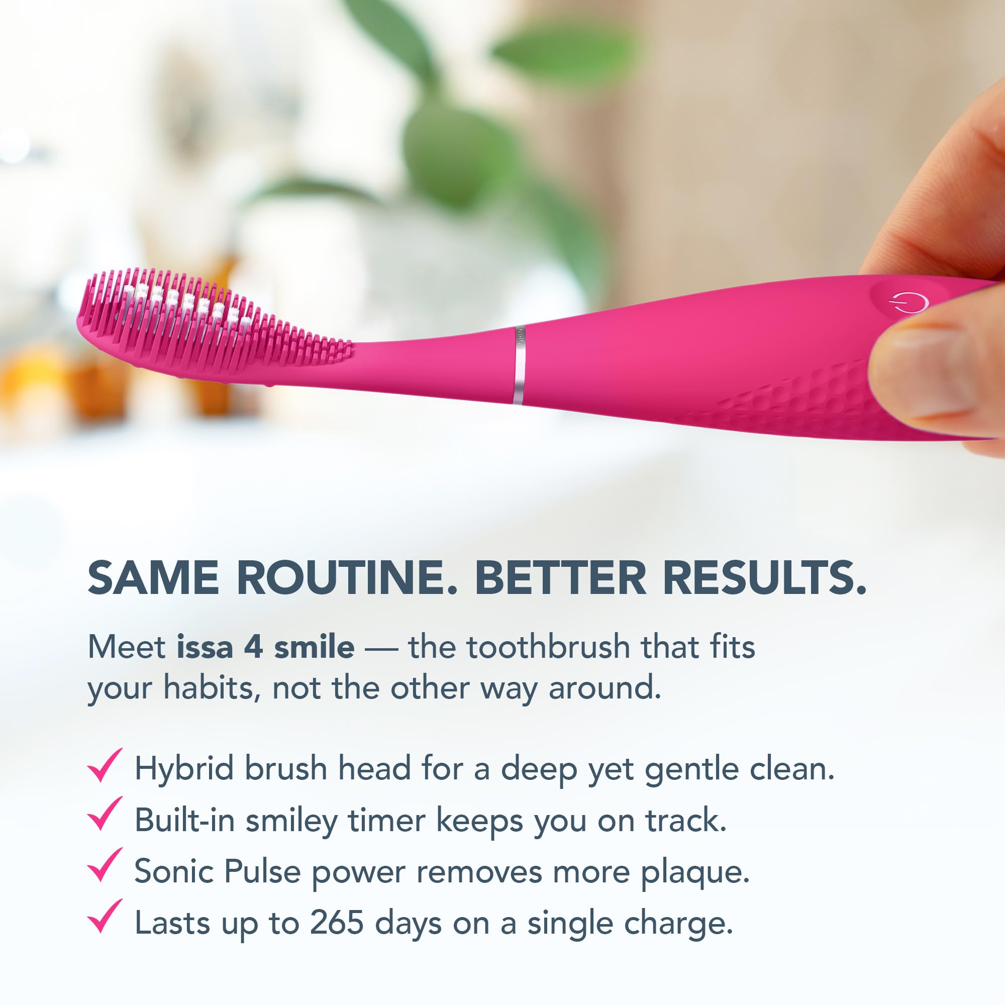 FOREO issa 4 Smile Spazzolino Elettrico Sonico – Compatto e Portatile, Testina Ibrida 4-in-1, Efficace sulla Placca, Batteria Lunga (265 Giorni), Testina Sostituita Ogni 6 Mesi