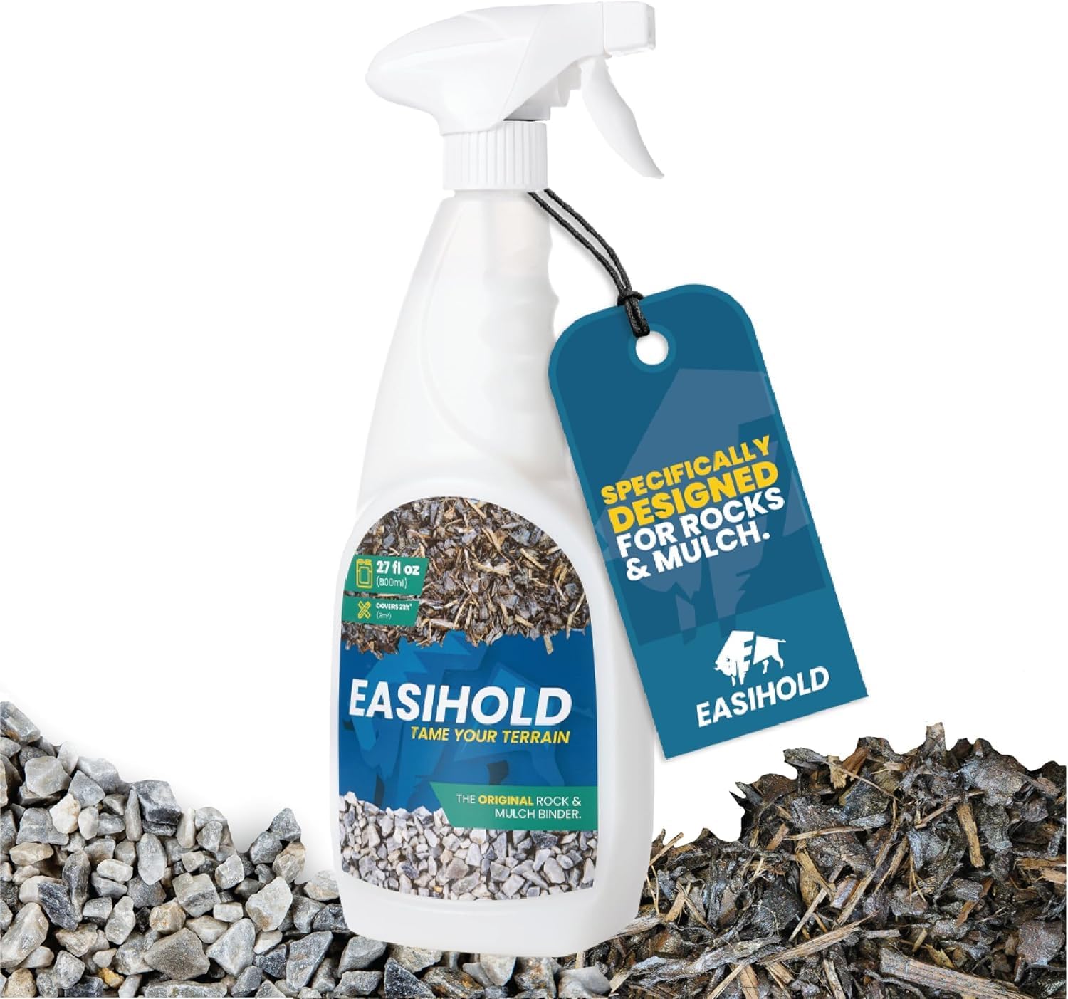 Vuba EASIHOLD ROCKS - 800ml Resin Gravel Glue with Applicator for Bonding Stones, Bark and Gravel on Borders, Patios and Garden Paths. Lasts up to 3 Years, Non Toxic…