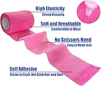 Vista 118 de Baisunt Paquete de 6 vendajes cohesivos de 1 pulgada, cinta autoadhesiva autoadhesiva autoadhesiva transpirable para muñeca, tobillo, deportes