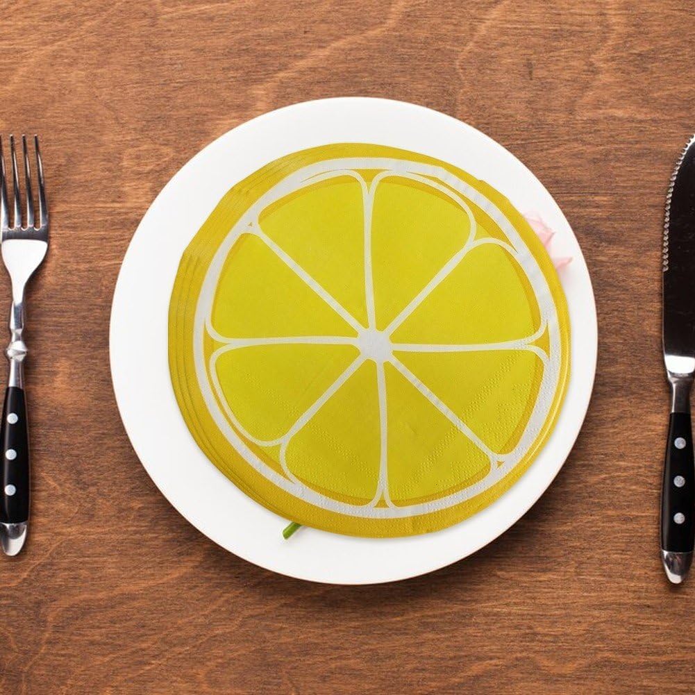 40 Stück Lemon Napkins Servietten Zitronen, Tovaglioli con motivo a limone per decorazione, tovaglioli di limone per compleanni, feste al limone, matrimoni