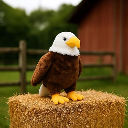 Miniatura 7 de Animales de peluche de águila halcón americano, juguetes de peluche de águila para cumpleaños de niños y niñas, 12 pulgadas