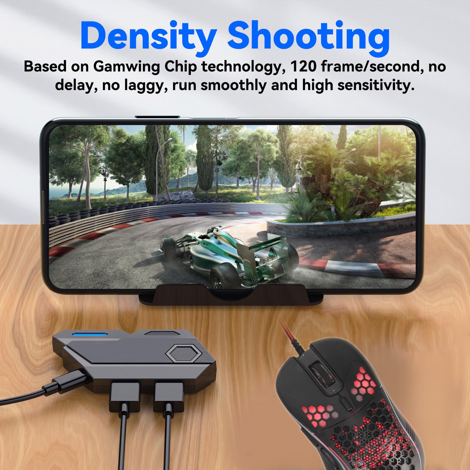 Combo Tastiera e Mouse per metà Gioco con una Sola Mano, con Convertitore Tastiera e Mouse, Connessione Bluetooth 5.0, Supporto Riconoscimento Automatico 'impugnatura