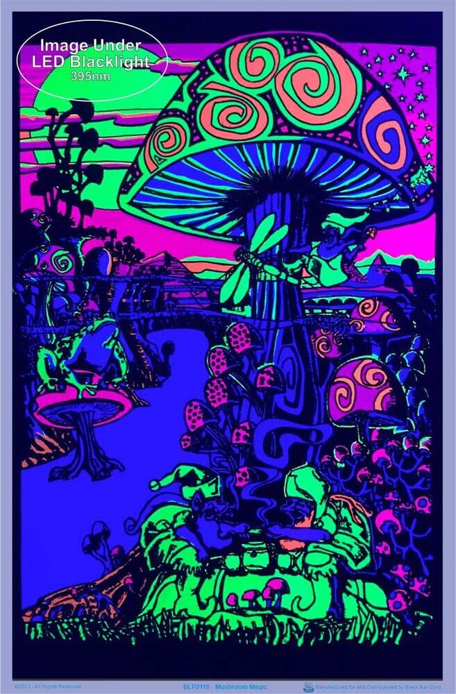 Amazon.com: Scorpio Posters Mushroom Magic Blacklight Poster 23