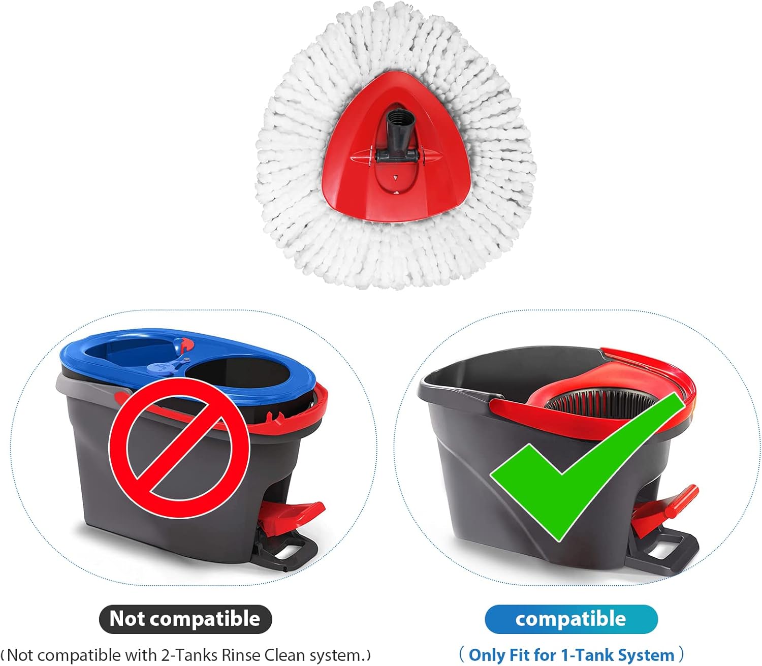 Buy LANROON 6 EasyWring Spin Mops Refill and 1 Spin Mop Base Part