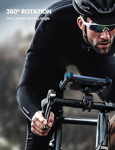 Miniatura 2 de Lamicall Soporte de teléfono para motocicleta, clip de montaje rápido para manubrio de bicicleta, abrazadera de teléfono celular para iPhone Air,