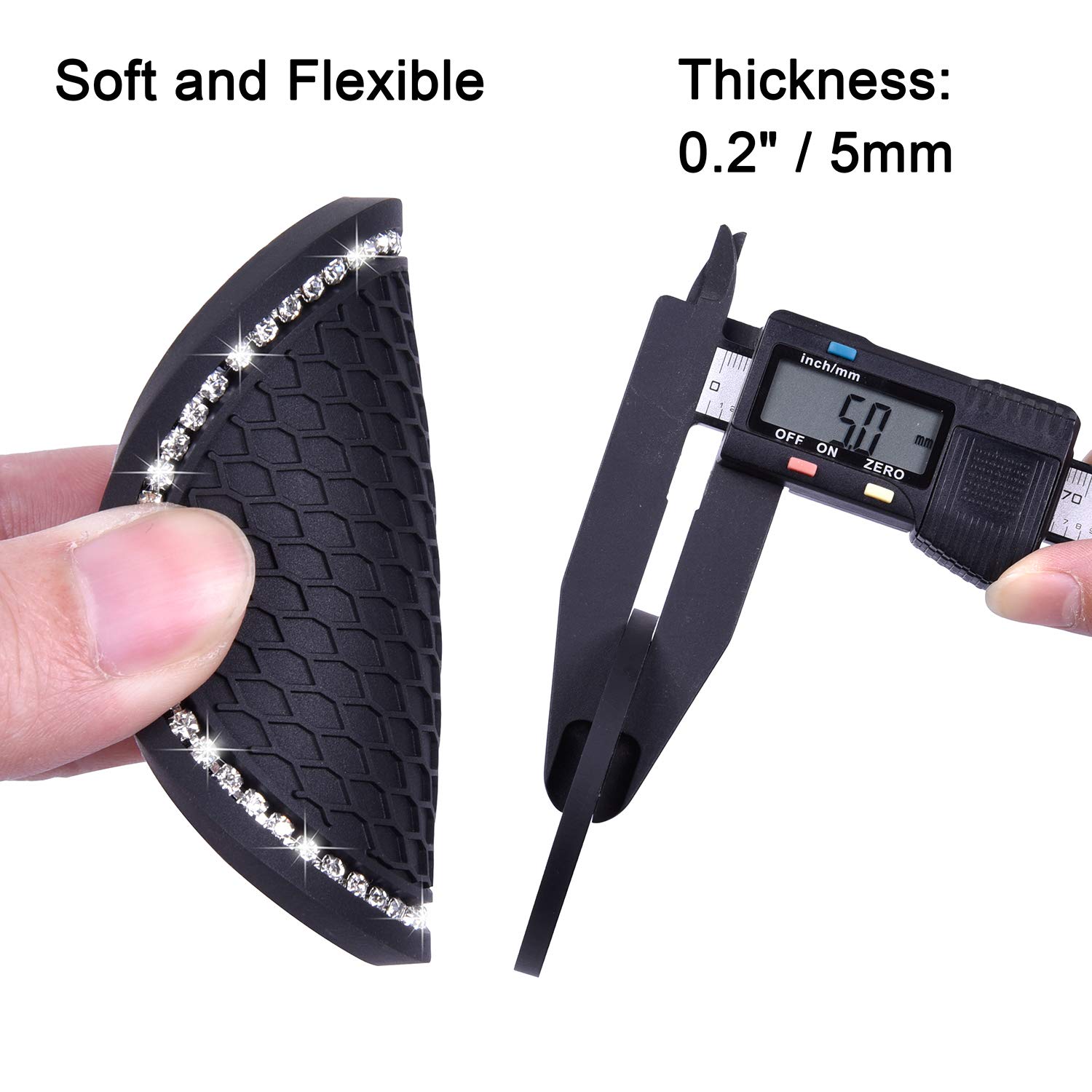 Bling Car Coasters Wisdompro 2 Pack PVC Car Cup Holder Insert Coaster - Anti Slip Universal Vehicle Interior — view 6