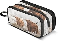 Vista 11 de JUNZAN Estuche de lápices de personalidad personalizado con vaca escocesa de las tierras altas escocesas, bolsa para lápices, bolsa para bolígrafos