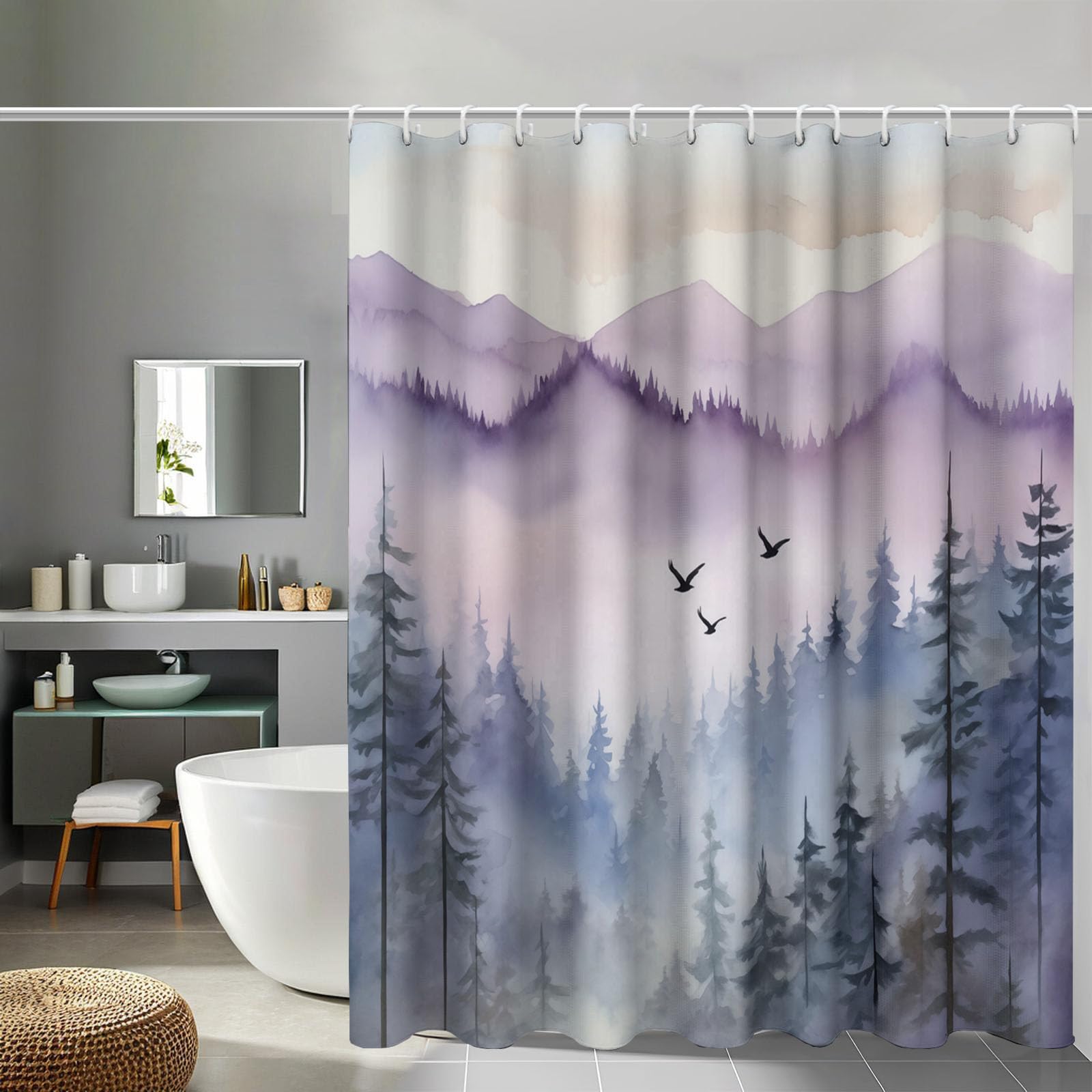 Rideau de douche 180 x 200 lavable pour stopper les éclaboussures