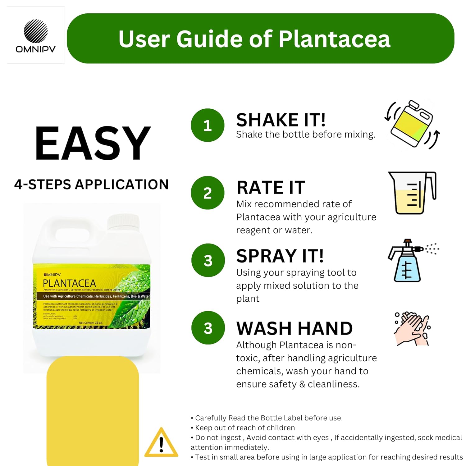 Plantacea Spray Adjuvant Surfactant, 32oz Concentrated Spreader Sticker Penetrant & Wetting Agent, Improves Herbicide, Fertilizer & Dye Coverage, Makes Up to 400 Gallons