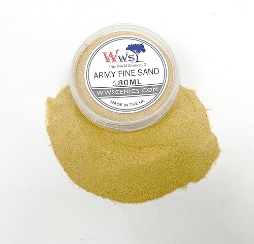 WWS War World Scenics WWScenics Army Fine Model Sand | Bañera de 6.1 fl oz | Wargame Scenery y material de base