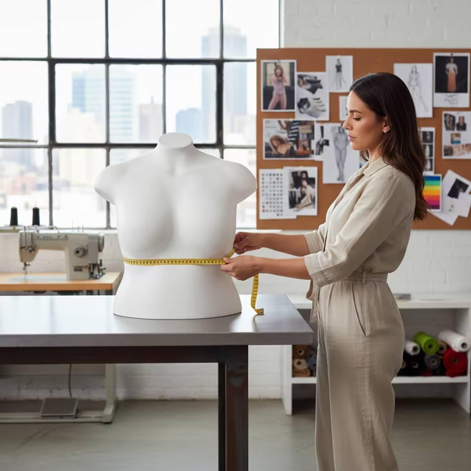 Manichino Donna Torso Esposizione Busto Tronco Forma Statua con Linea Moderna Aperto Che Facilita l'Abbigliamento Finitura Modellata Materiale , Grande