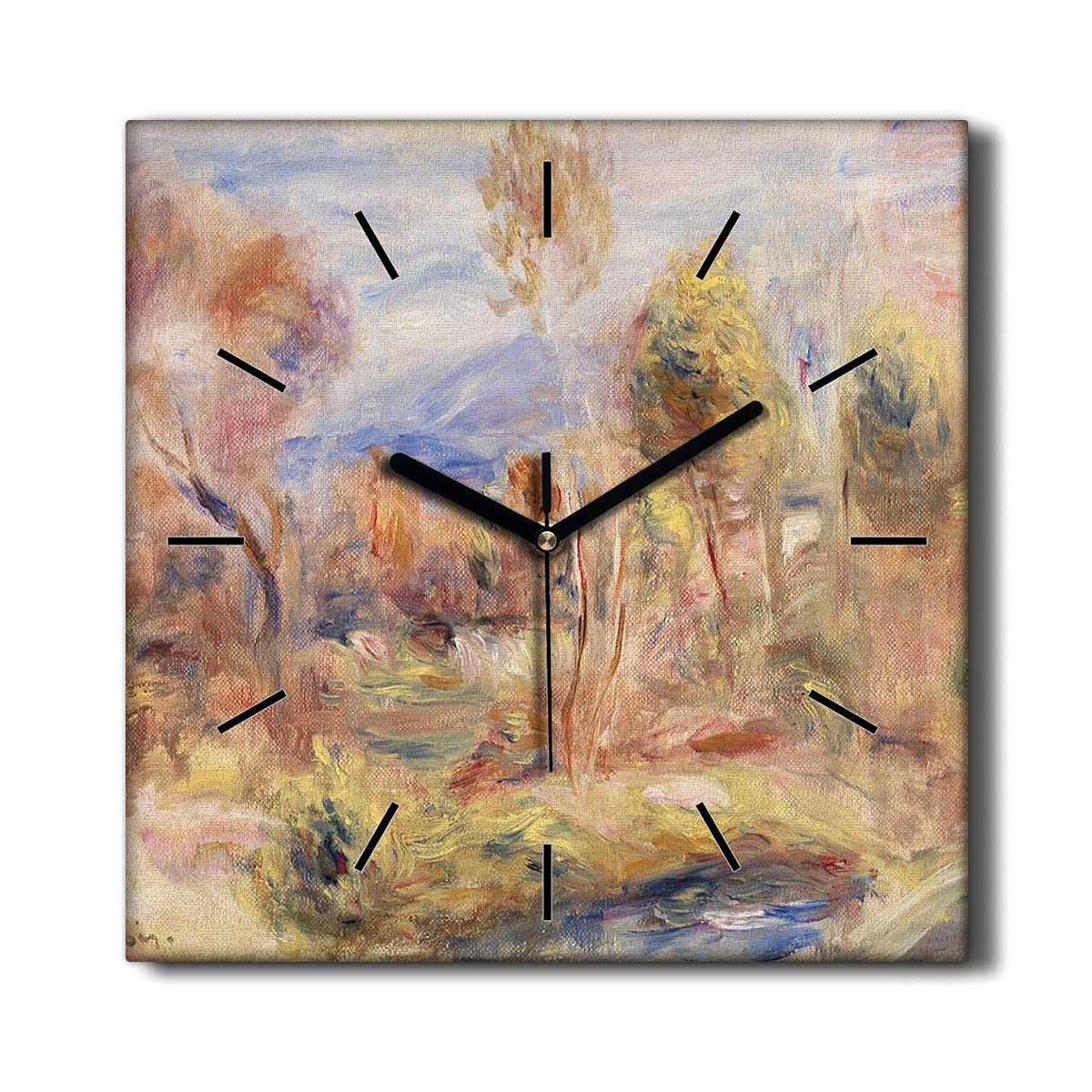Horloge sur Toile sans tic-tac 30x30cm forêt pour une décoration murale silencieuse