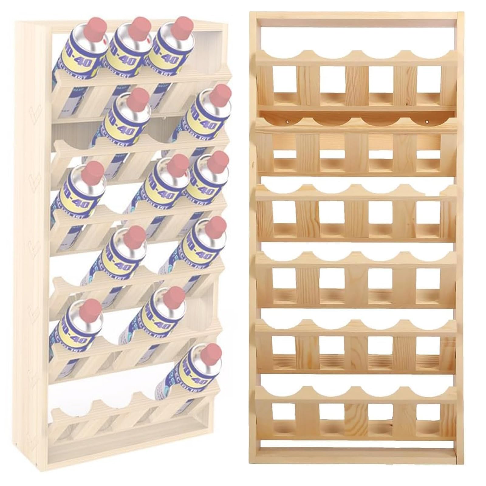 ybaymy Sprühdosenhalter Holz 6-Tier Aufbewahrungsregal für 24 Sprühflaschen, Spraydosenhalter Wand Spraydosen Regal Dosenhalter Werkstatt, Farbflaschen-Organizer für Garage