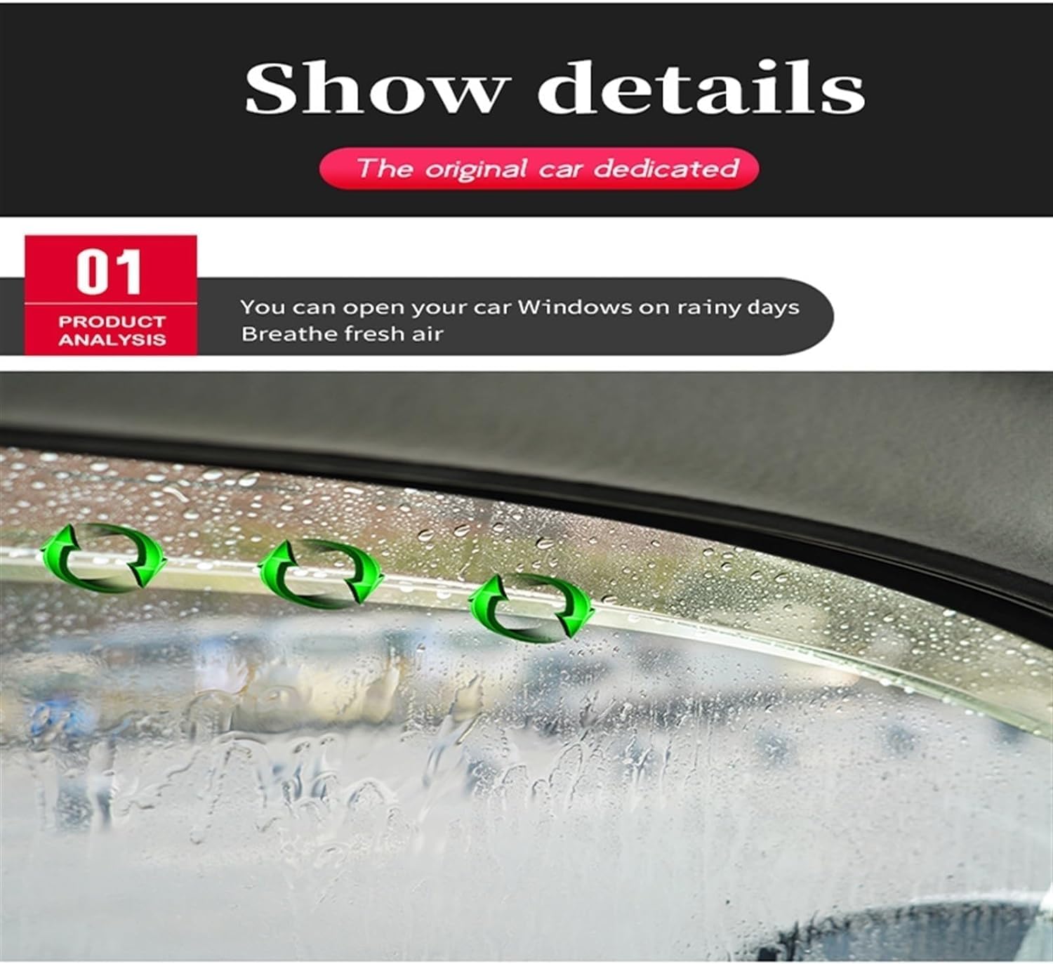 4 Piezas Deflectores de Viento Coche para Jeep Cherokee 2016-2018, Ventanas Laterales Deflectores Aire Ventana Derivabrisas Lluvia Visera Protector Accesorios
