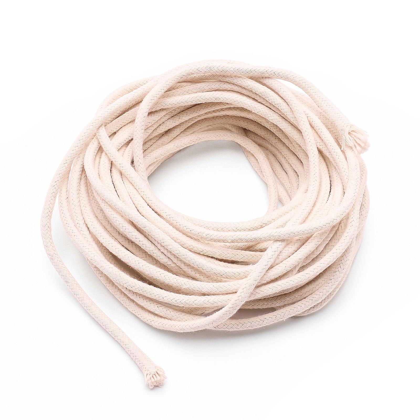 50Ft Oil Lamp Wicks,1/4" Round Cotton Wicks for Oil Lamps Braided Candle Replacement Wick for Alcohol Burner Kerosene Lamp DIY Handmade Candle Making Supplies