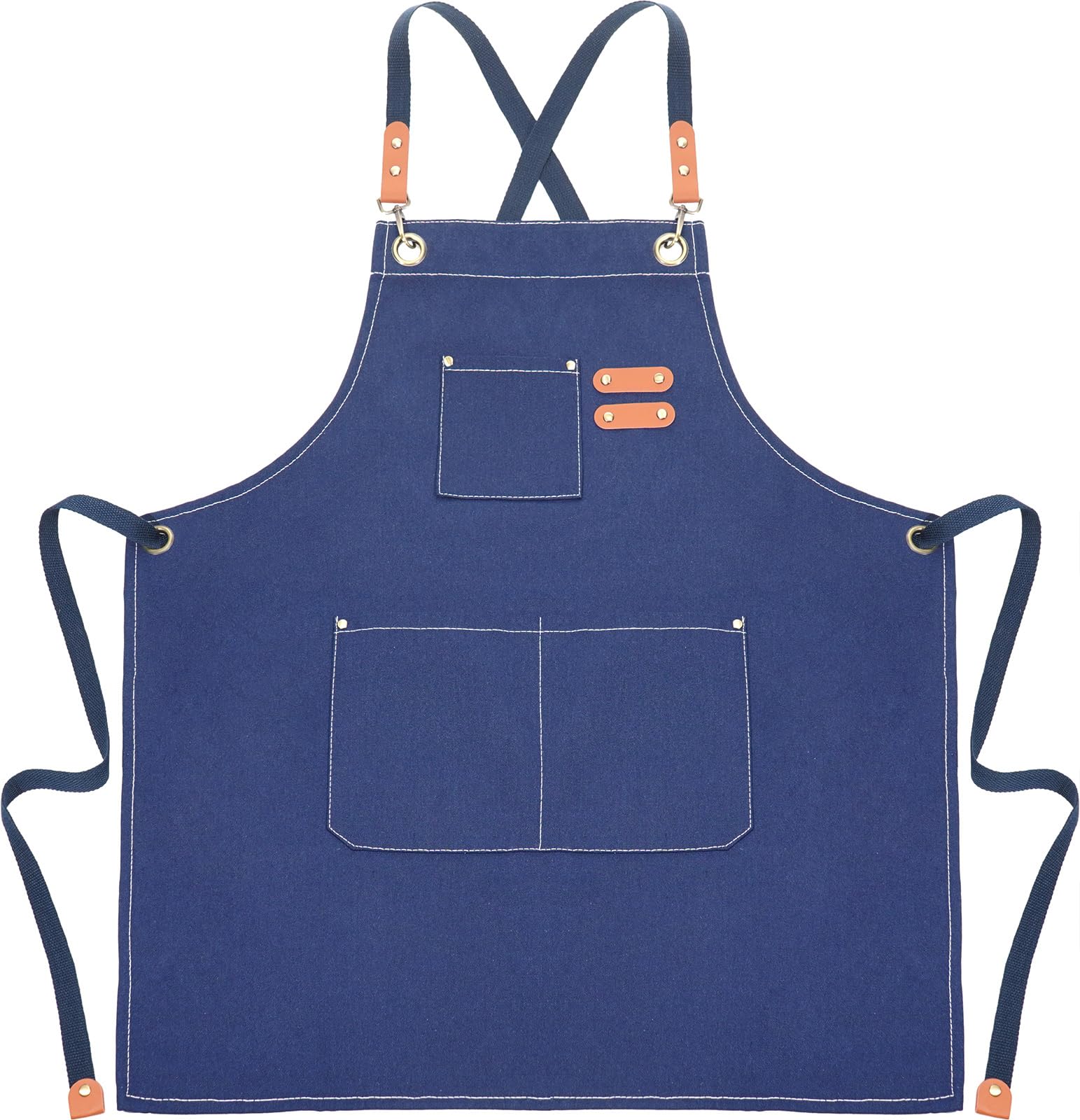 Liutufy Canvas Apron for Men Women Heavy Duty Chef Apron Adjustable