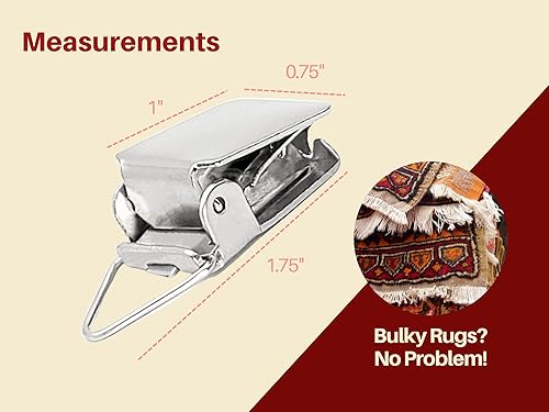 Vista 4 de Wise Linkers Paquete de 10 clips para colgar, parte trasera triangular, potencia media para tapiz, alfombras pequeñas, toallas, chales y pinturas