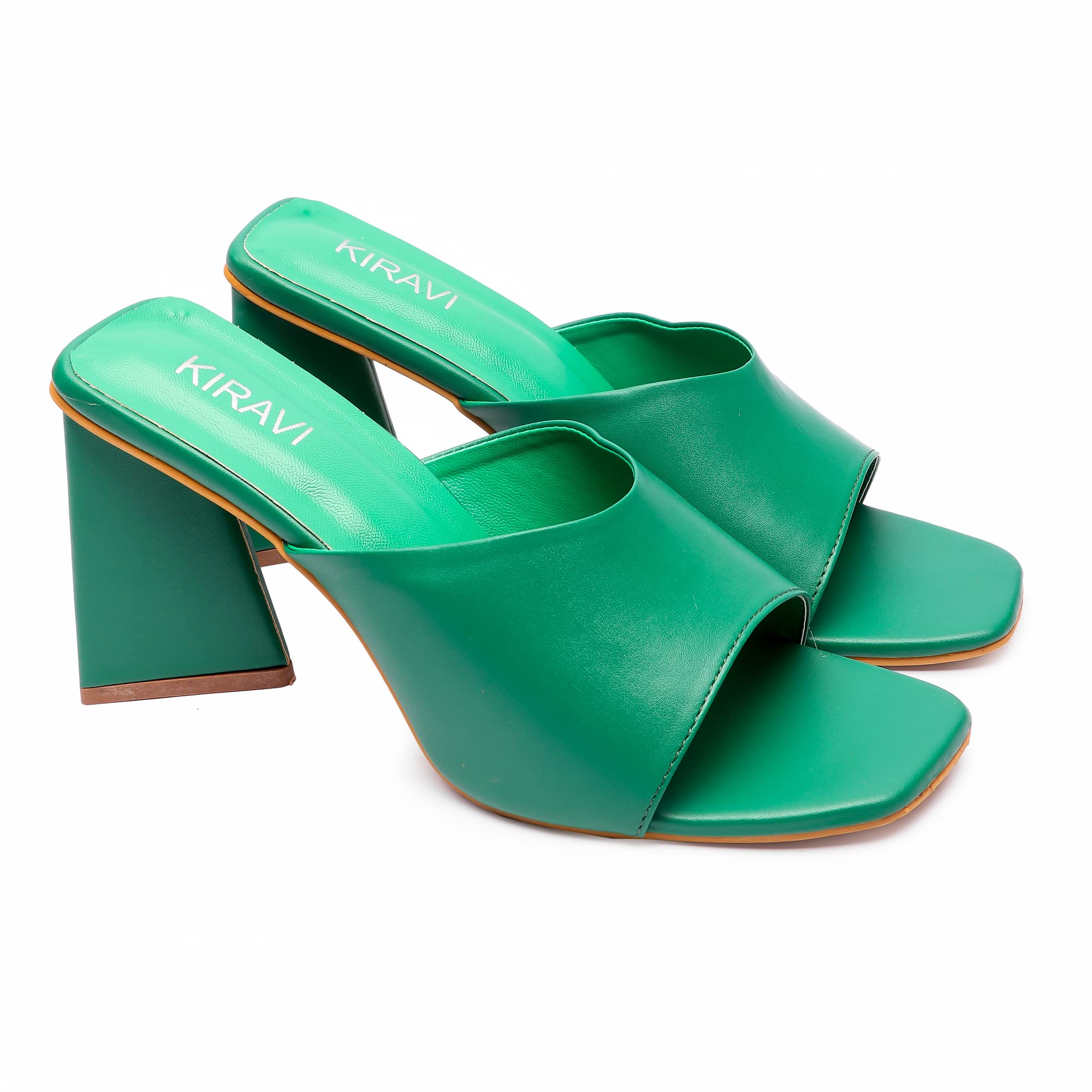 KIRAVI Thick Strap Block Heels Sandal for Women (Green, numeric_3) (B0BDG3PX8Y) Amazon Price History, Amazon Price Tracker