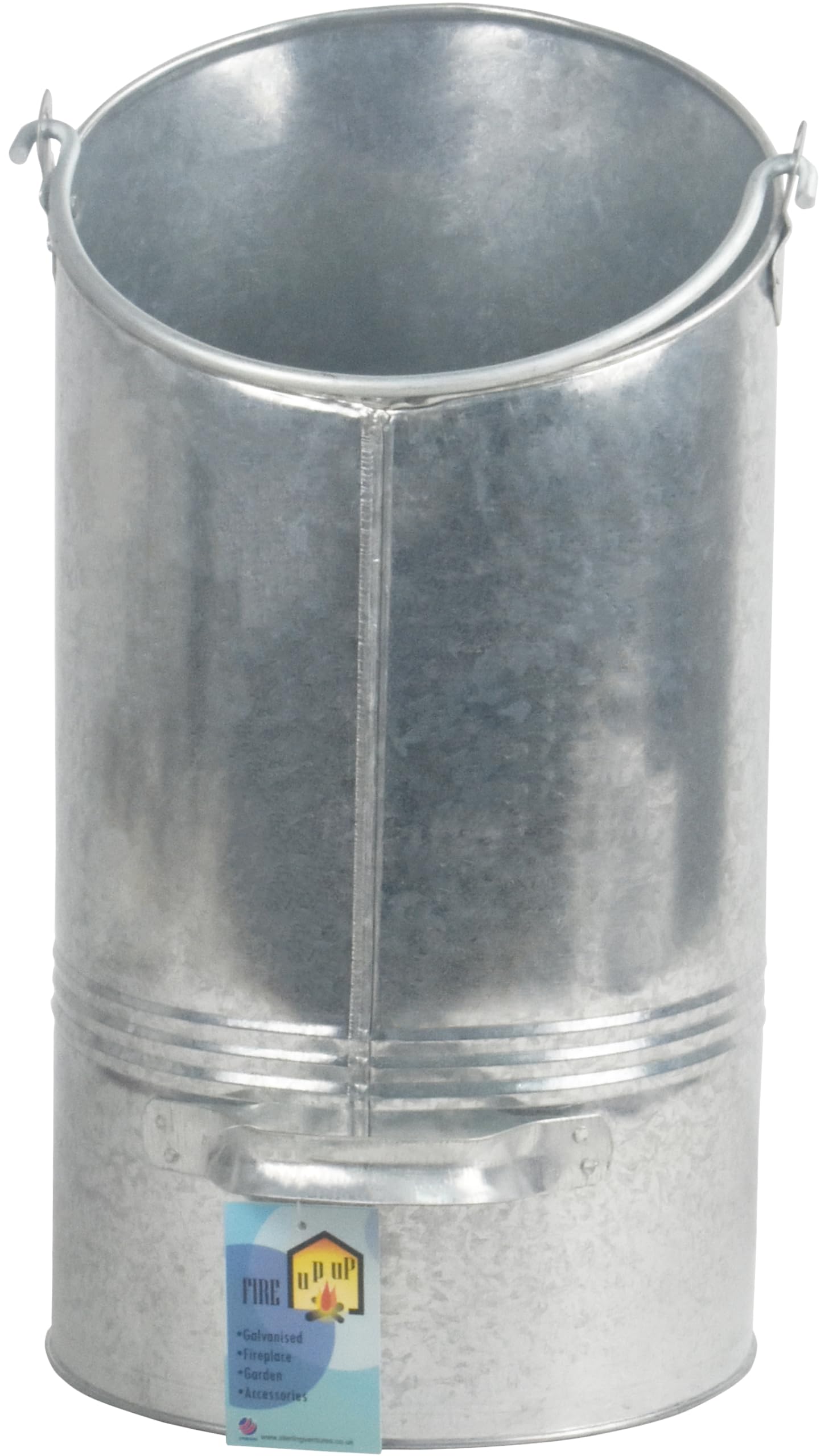 Sterling Ventures Silver Finish Galvanised Coal Scuttle Hammered Fireplace Fireside Coal Bucket 29Cm Silver