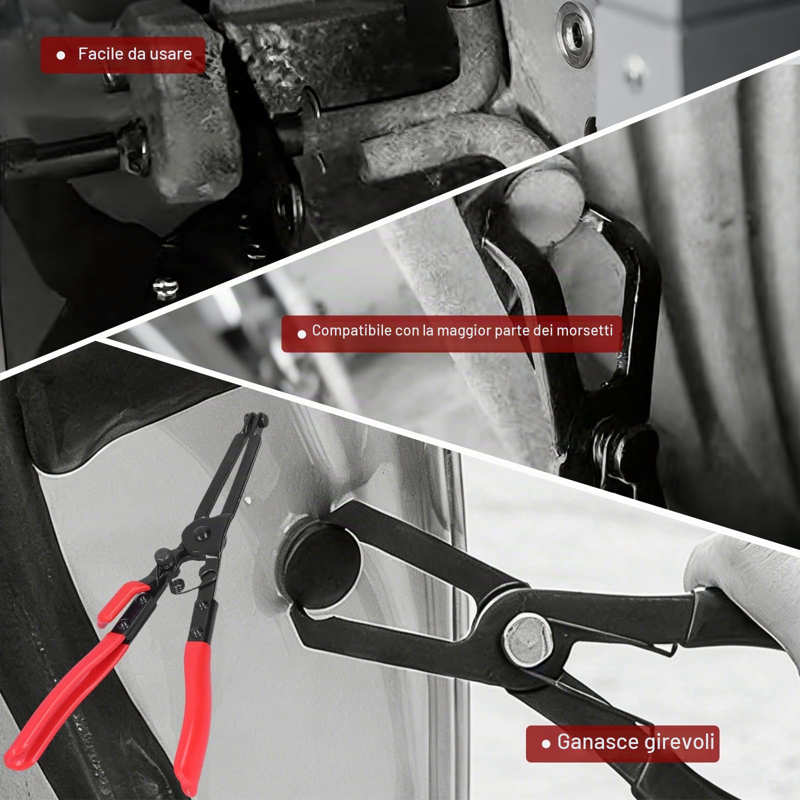 Pinze per fascette stringitubo, pinze per la rimozione di fascette per tubi di scarico universali professionali per auto per officine di riparazioni auto