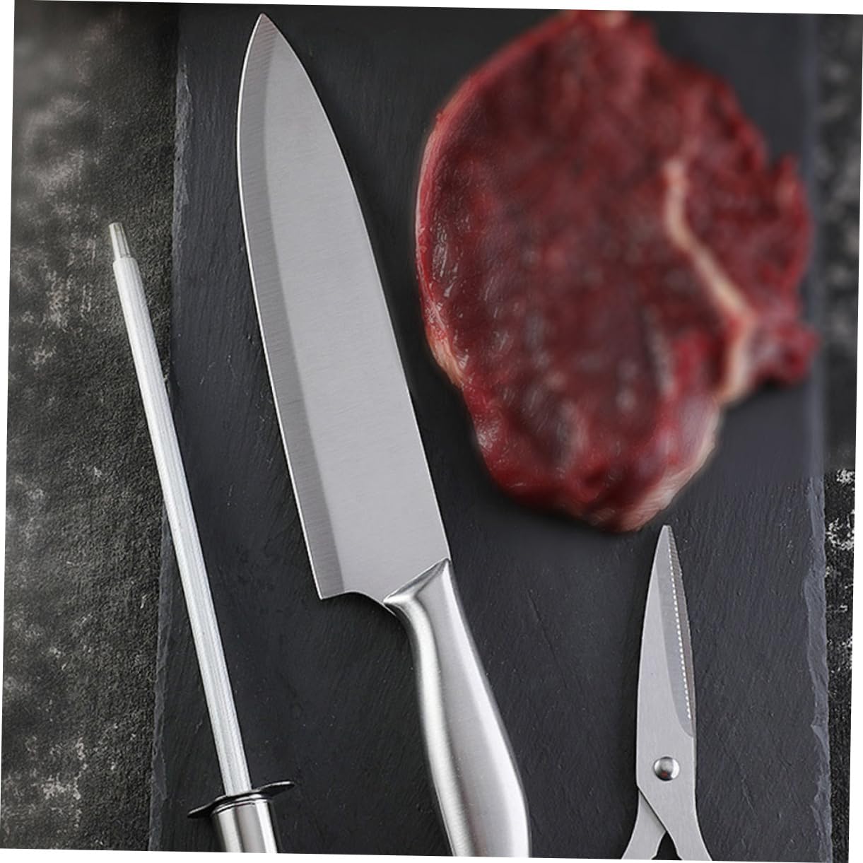 Cabilock Set Coltelli da Cucina Professionali 6 Pezzi in Acciaio Inox e Legno con Ceppo Resistente All'ossidazione e Spazio Salvaspazio per Uso Quotidiano