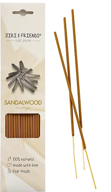 Encens Bois de Santal Naturel - 15 Bâtonnets Jiri & Friends