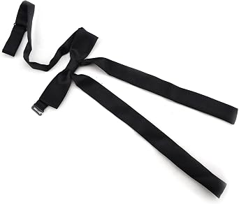 TopTie Black Satin Western String Bow Tie