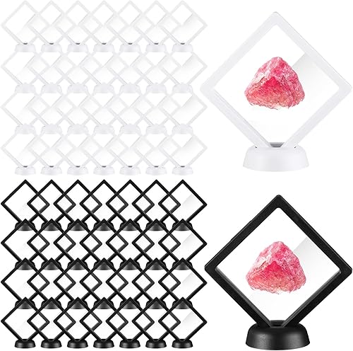 60 piezas de vitrina flotante 3D de polietileno para joyería, caja de almacenamiento de monedas, marcos de exhibición para monedas antiguas, conchas