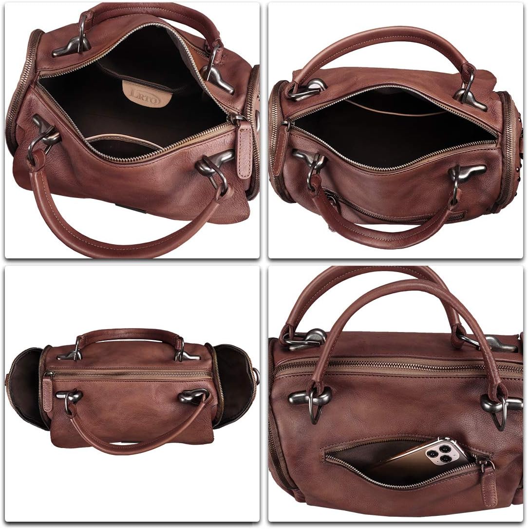 Genuine Leather Satchel Purses for Women Vintage Handmade Handbag Crossbody Shoulder Bag - Image 7