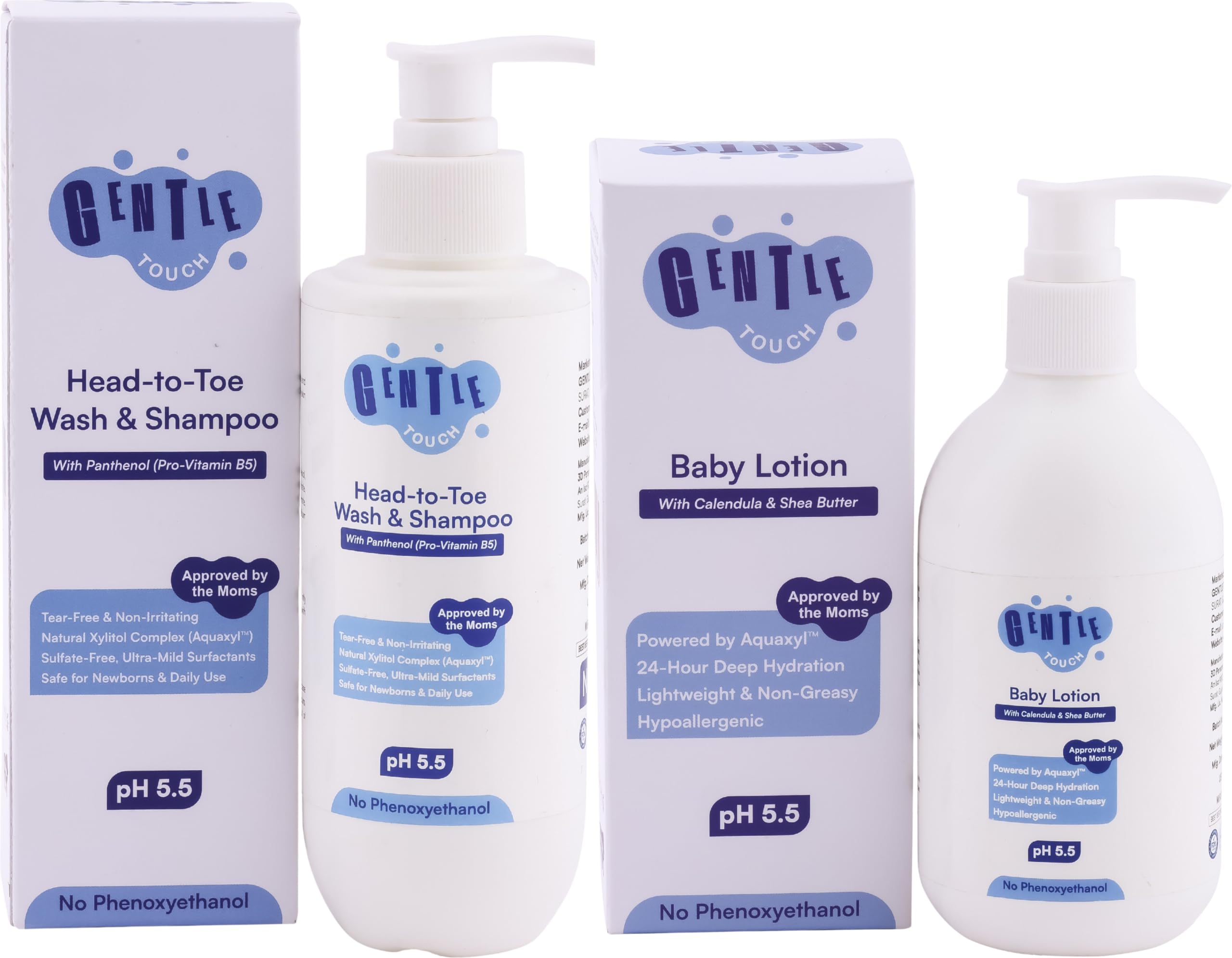 gentle touch baby wash & lotion combo | ph 5.5 daily skincare routine