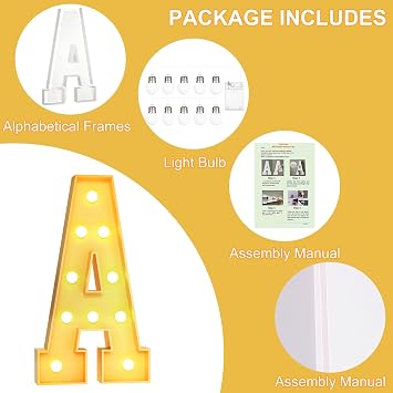 Foaky 3FT Large Marquee Light Up Letters,Gaint Light up letters for Party Decor, Anniversary Decoration,Big Marquee Letters for Birthday,Pre-Cut Foam Board Kit (R,3FT)