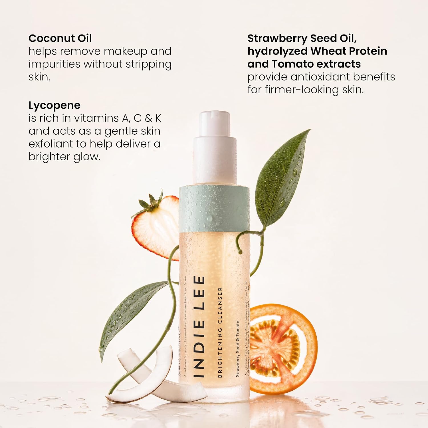 Indie Lee Brightening Facial Cleanser Home & Travel Bundle, 3-in-1 Daily Non-Stripping, Antioxidant-Rich Face Wash, Makeup Remover & Exfoliating Mask to Brighten, Firm & Hydrate, Includes 125ml & 30ml image 3