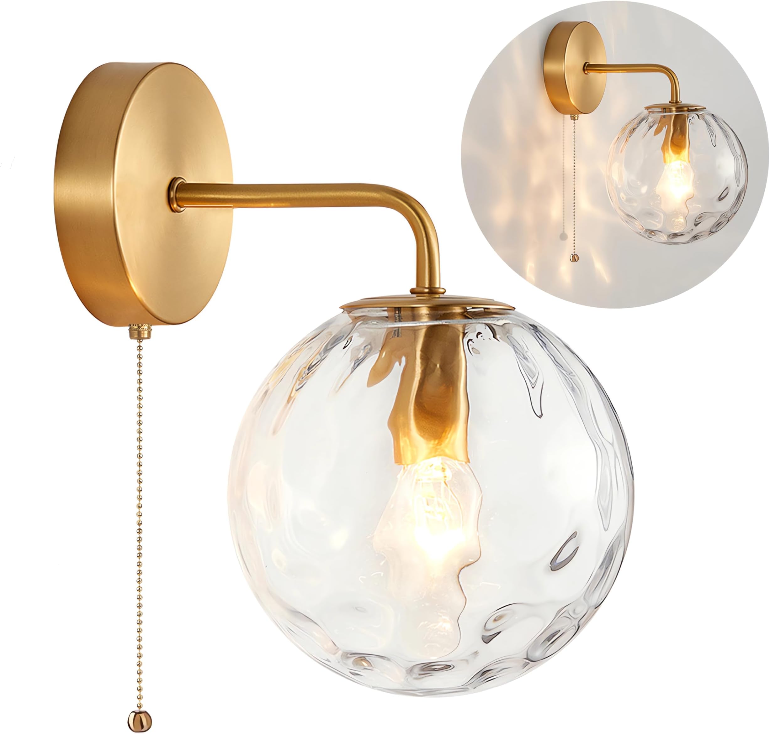 Wandleuchte Kugel Gold
