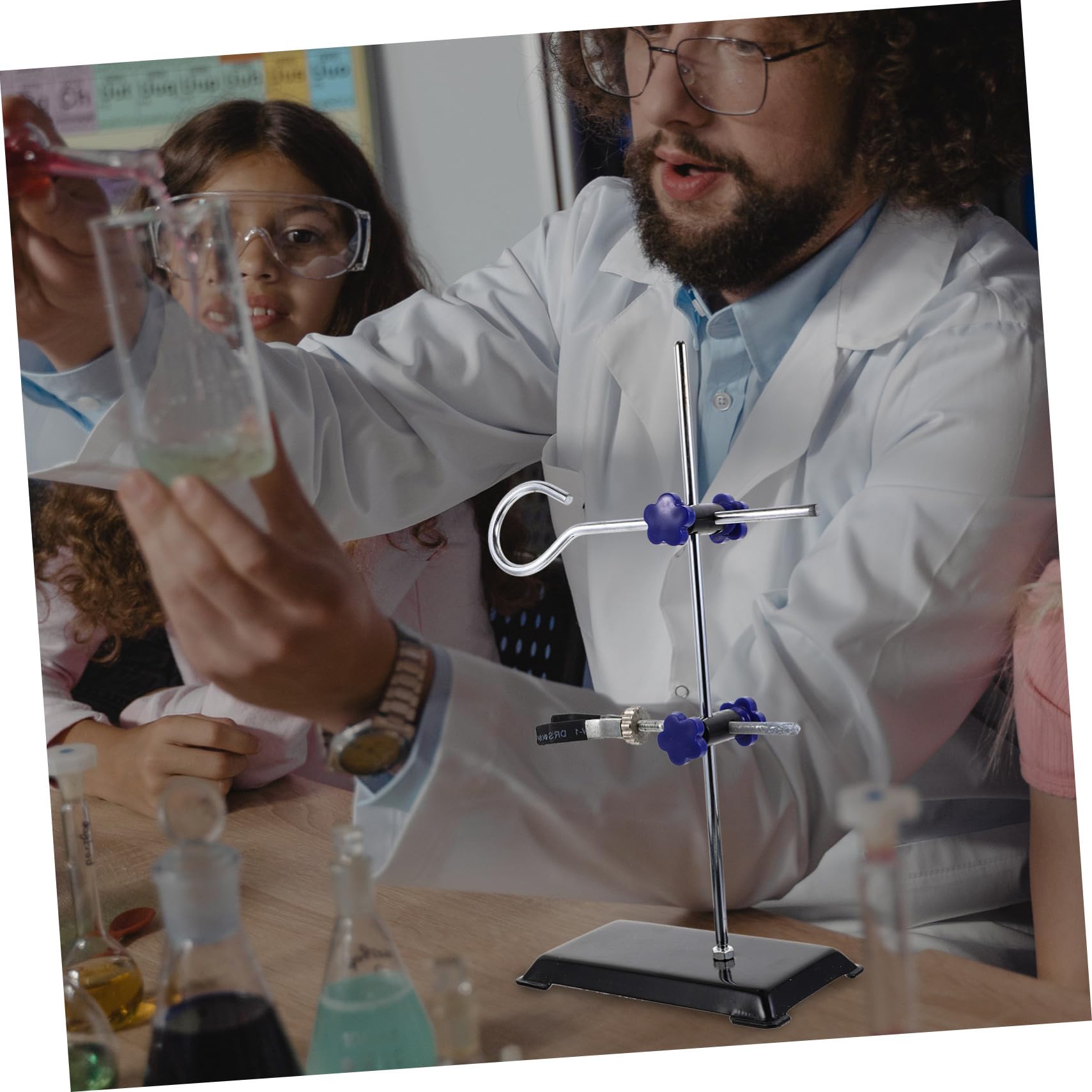 INOOMP Support de Laboratoire Portable Cadre Miniature Plusieurs styles en Fer Antirouille et Robuste de 30 Cm Plusieurs styles pour Expériences Chimiques et Équipement Scientifique