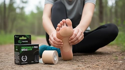 Miniatura 5 de Moleskin atlético para la prevención de ampollas  48% más por dólar que la marca líder  408 pulgadas cuadradas frente a 111 pulgadas cuadradas.