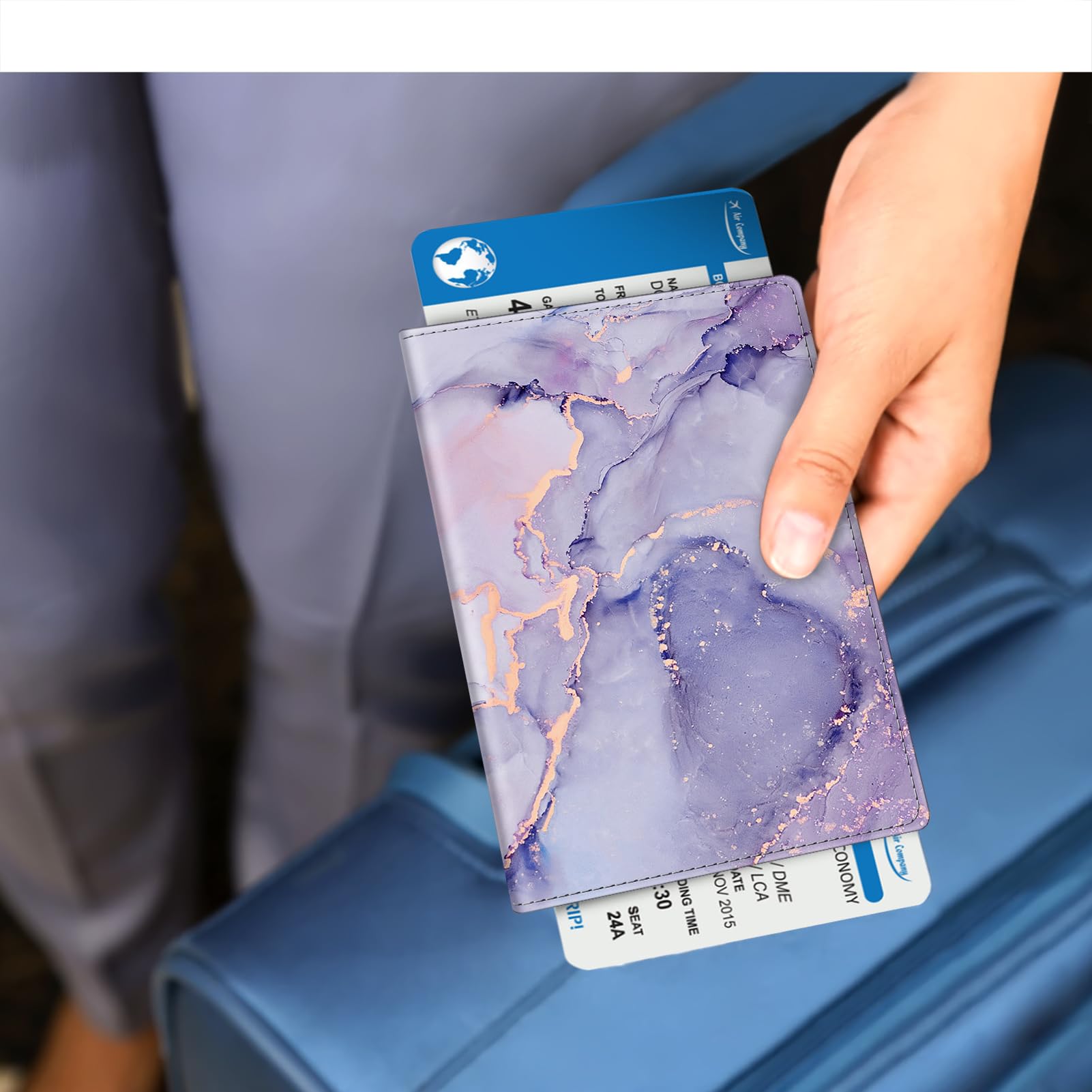 Fintie Etui ochronne na paszport szczepień – wysokiej jakości etui na paszport ze sztucznej skóry, organizer podróżny z blokadą RFID, na karty kredytowe, dowód osobisty, dokumenty podróżne dla kobiet