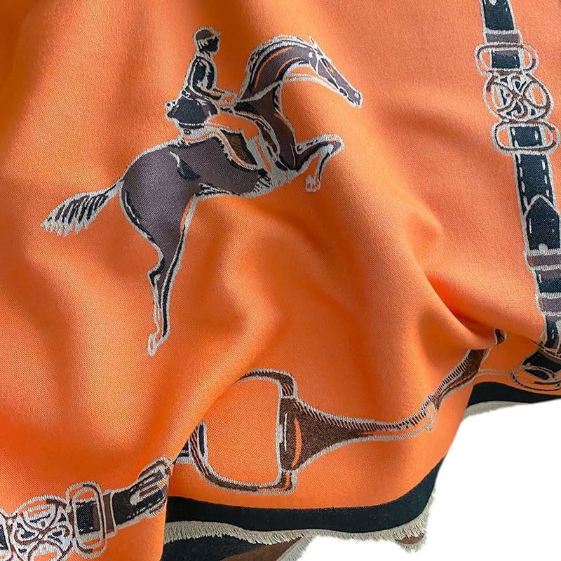 AWST Int'l Hunter Horses Acrylic Cashmere Scarf4
