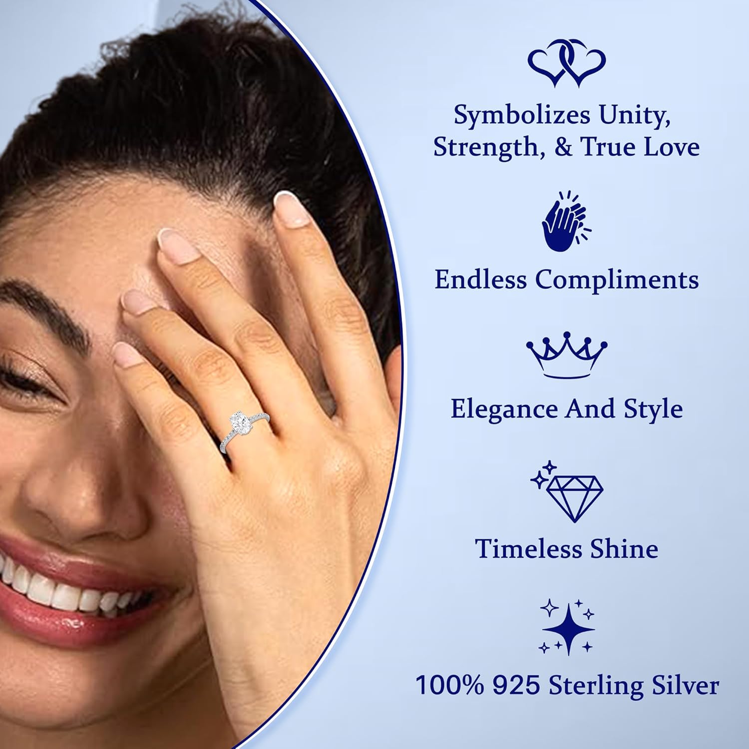 DEWBERRY 1.35 Carat Oval IGI Certified Lab Grown Diamond Solitaire Vintage Engagement Ring | 925 Silver 14K White Or Yellow Gold Plated Hidden Halo Ring for Womens (F-G Color, VS Clarity) Size 4-12