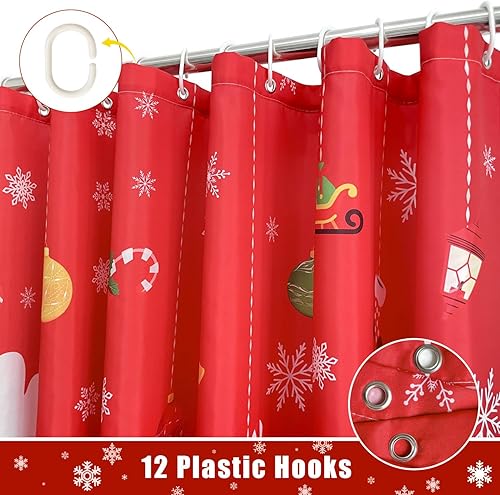 Miniatura 5 de Cortina de ducha para baño (Navidad, 72x72 pulgadas)