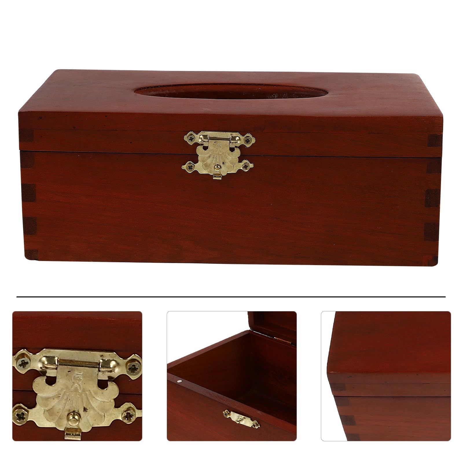 Beavorty Mehrzweck Taschentuchbox aus Massivholz mit Einfache Reinigung und Großer Kapazität für Haushalt Dekoratives und Schlichtes Design