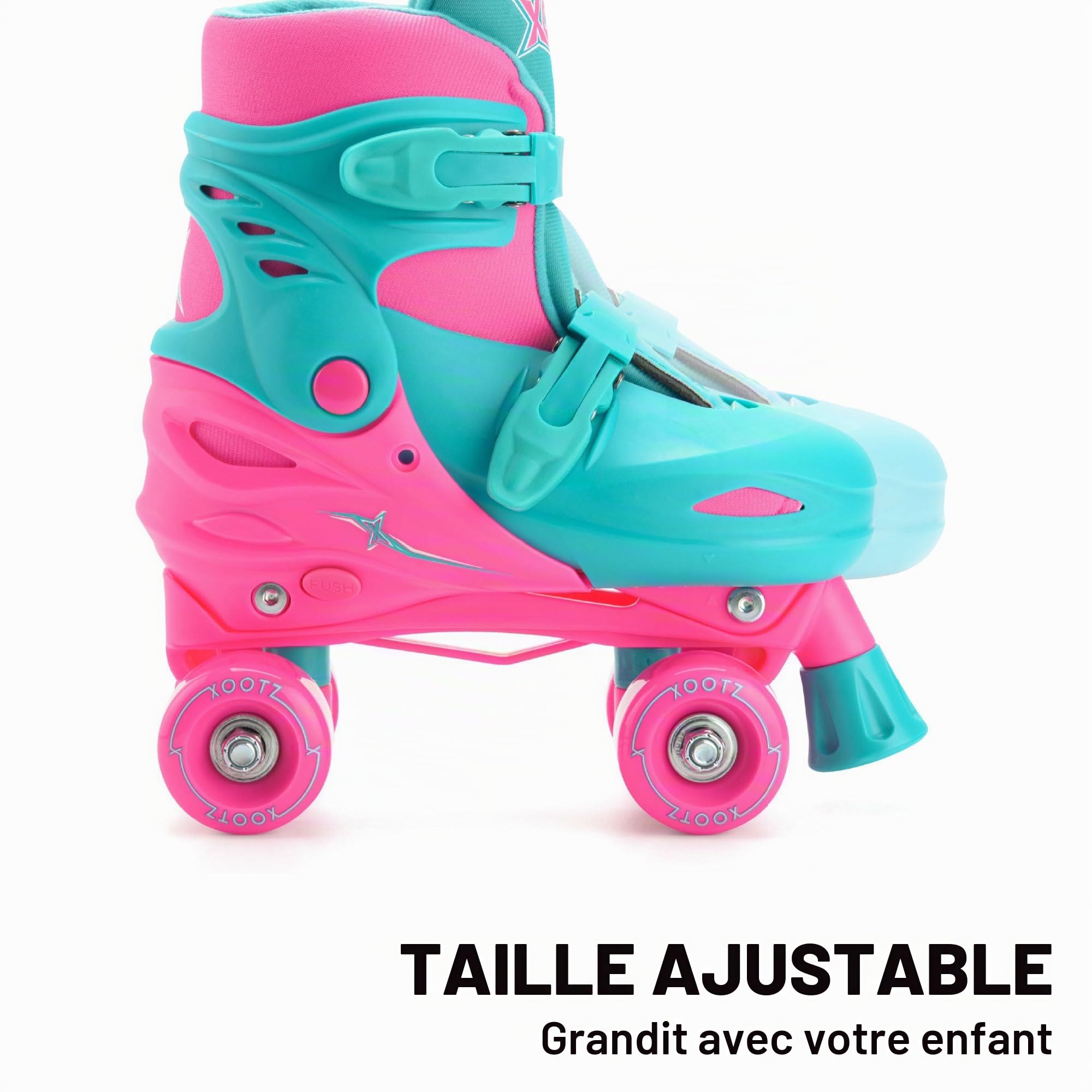 Xootz Patins à roulettes réglables pour Enfants - Rose
